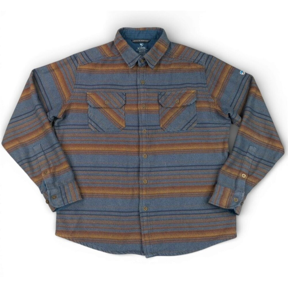 KUHL Disordr Flannel Button Up Shirt Heavyweight Plaid 7334 Men M Gorpcore Hike